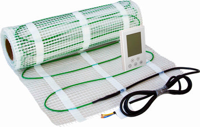Electric Floor Heating Mat with Programmable Thermostat (5-161 sqft), GFCI protected, CSA approved