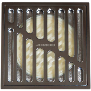 JOMOO Floor square drain with odour anti-smell valve, refined copper chrome plated for dry locations 100 x 100 mm chrome finish grate