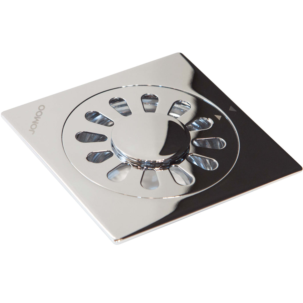 JOMOO Floor square drain with odour anti-smell valve, stainless steel for dry locations 100 x 100 mm chrome finish