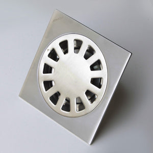 JOMOO Floor square drain with odour anti-smell valve, stainless steel for dry locations 120 X 120 mm brushed finish